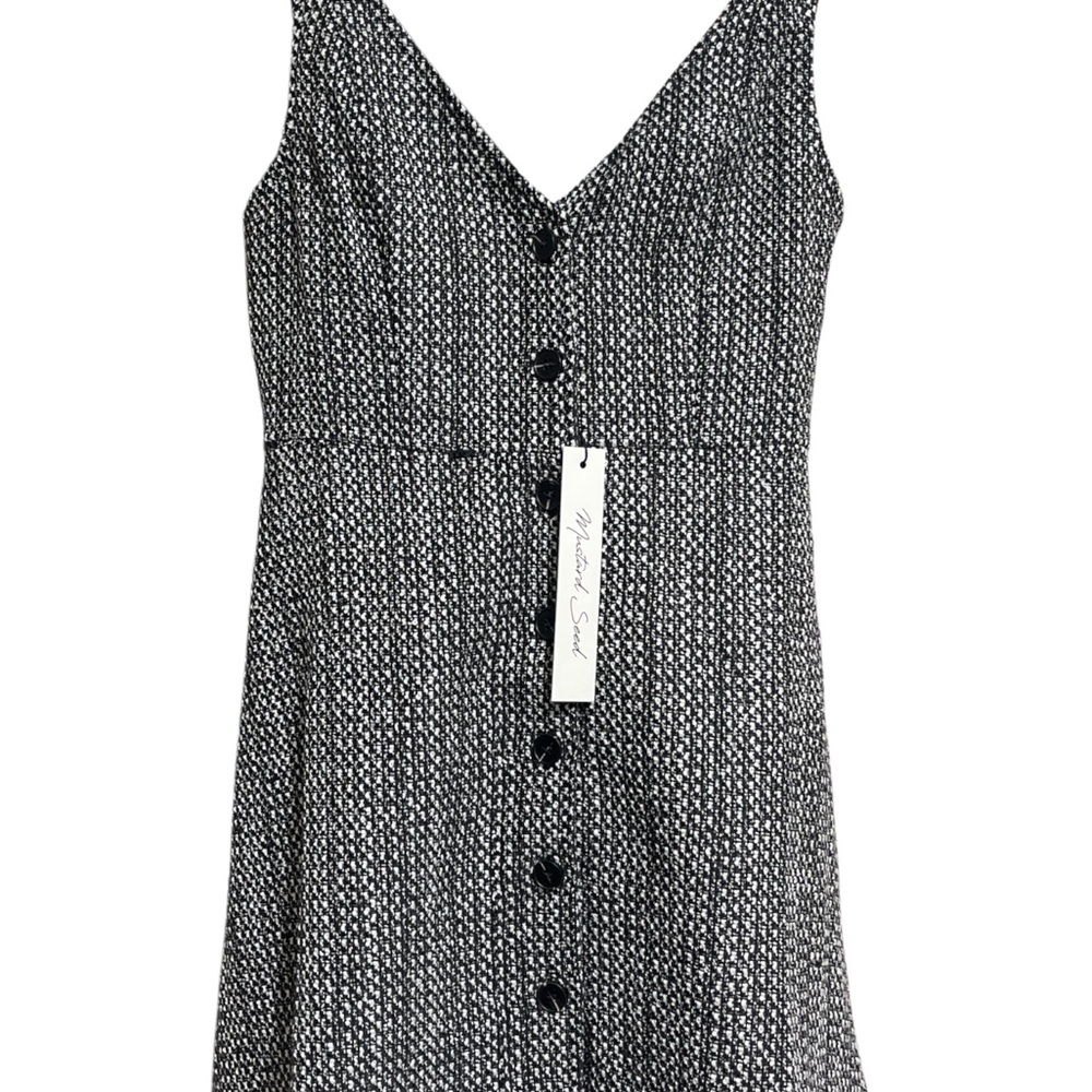 Mustard Seed Tweed Coat Blazer & Button Front Dress Set Black Ivory Small NWT - Picture 7 of 8